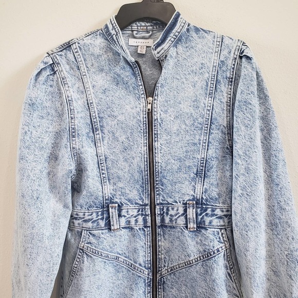 Topshop Light Blue Denim Mini Dress - Picture 5 of 12